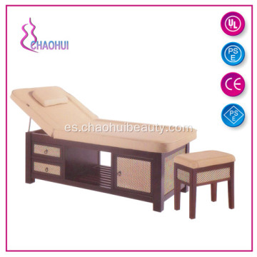 Cama facial de madera para tienda de belleza